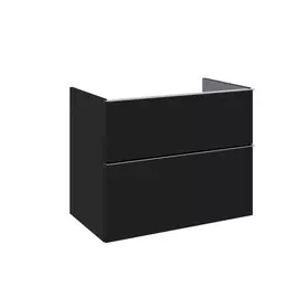 AREZZO design MONTEREY 80 cm-es alsószekrény 2 fiókkal Matt fekete színben, szifokivágás nélkül AR-168111
