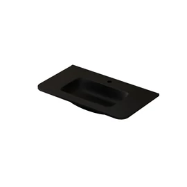 AREZZO design SIERRA 80 cm-es beépíthető solid surface mosdó, fekete AR-141580B