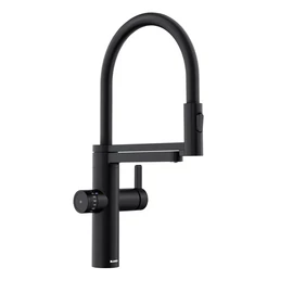 Blanco Evol-S Pro magasnyomású, víztisztítós konyhai csaptelep két kifolyóval, matt fekete 526636 Blanco Evol-S Pro magasnyomású, víztisztítós konyhai csaptelep két kifolyóval, matt fekete 526636