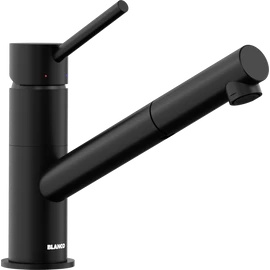 BLANCO KANO-S Silgranit kihúzható fejes mosogató csaptelep, matt fekete 526668