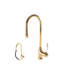 Bugnatese Oxford kihúzhatófejes mosogató csaptelep, arany 6395DO Bugnatese Oxford kihúzhatófejes mosogató csaptelep, arany 6395DO