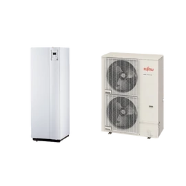 Fujitsu Waterstage Super High Power SHPDUO 16/1F WGYG160DJ6 / WOYG160LJL levegő-víz osztott hőszivattyú, 190 literes HMV tartállyal, 1 fázisú, R410, (16,0kW) Fujitsu Waterstage Super High Power SHPDUO 16/1F WGYG160DJ6 / WOYG160LJL levegő-víz osztott hőszivattyú, 190 literes HMV tartállyal, 1 fázisú, R410, (16,0kW)