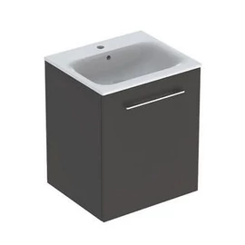 Geberit Selnova Square mosdószekrény, keskeny peremű mosdóval, egy ajtós, Láva/Matt bevonat 501.249.00.1