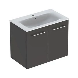 Geberit Selnova Square mosdószekrény, keskeny peremű mosdóval, két ajtós, Láva/Matt bevonat 501.257.00.1