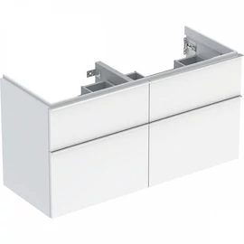 Geberit iCon 118.4x61.5x47.6cm alsó szekrény dupla mosdóhoz, négy fiókkal, fehér/magasfényű bevonat, magasfényű krómozott 502.309.01.2 Geberit iCon 118.4x61.5x47.6cm alsó szekrény dupla mosdóhoz, négy fiókkal, fehér/magasfényű bevonat, magasfényű krómozott 502.309.01.2