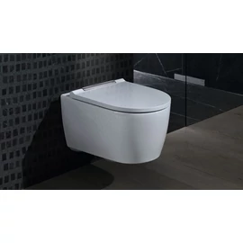 Geberit ONE fali WC mélyöblítésű, TurboFlush, WC-ülőkével fényes króm betéttel 500.202.01.1