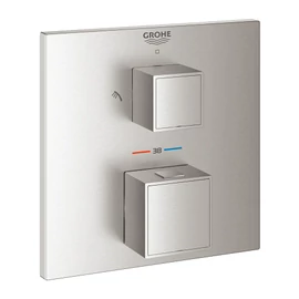 Grohe Grohtherm Cube Termosztátos falsík alatti keverő 2 fogyasztóhoz, matt szuperacél 24154DC0 Grohe Grohtherm Cube Termosztátos falsík alatti keverő 2 fogyasztóhoz, matt szuperacél 24154DC0