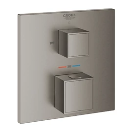 Grohe Grohtherm Cube Termosztátos kád keverő 2 kimenethez, beépített elzáró/váltó szeleppel, matt hard grafit 24155AL0 Grohe Grohtherm Cube Termosztátos kád keverő 2 kimenethez, beépített elzáró/váltó szeleppel, matt hard grafit 24155AL0