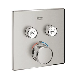 Grohe Grohtherm SmartControl Termosztát falsík mögötti telepítéshez, 2 fogyasztóra, matt szuperacél 29124DC0