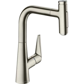 Hansgrohe Talis Select M5117-H220 egykaros konyhai csaptelep kihúzható kifolyóval, rozsdamentes acél 73868800 Hansgrohe Talis Select M5117-H220 egykaros konyhai csaptelep kihúzható kifolyóval, rozsdamentes acél 73868800