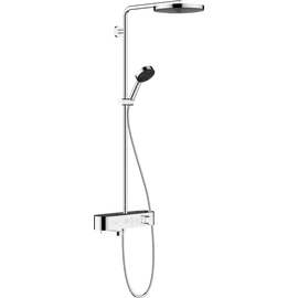 Hansgrohe Pulsify S Showerpipe 260, 1 jet, és kádtermosztátos ShowerTablet 400 króm 24230000