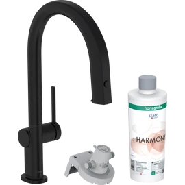 Hansgrohe Aqittura M91 Vízszűrős konyhai csaptelep 210, kihúzható zuhanyfejjel, 1jet, indulókészlet matt fekete 76801670 Hansgrohe Aqittura M91 Vízszűrős konyhai csaptelep 210, kihúzható zuhanyfejjel, 1jet, indulókészlet matt fekete 76801670