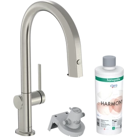 Hansgrohe Aqittura M91 Vízszűrős konyhai csaptelep 210, kihúzható zuhanyfejjel, 1jet, indulókészlet nemesacél felület 76801800 Hansgrohe Aqittura M91 Vízszűrős konyhai csaptelep 210, kihúzható zuhanyfejjel, 1jet, indulókészlet nemesacél felület 76801800