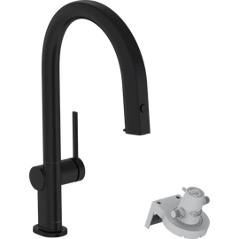 Hansgrohe Aqittura M91 Vízszűrős konyhai csaptelep 210, kihúzható zuhanyfejjel, 1jet, sBox szereléssel matt fekete 76826670 Hansgrohe Aqittura M91 Vízszűrős konyhai csaptelep 210, kihúzható zuhanyfejjel, 1jet, sBox szereléssel matt fekete 76826670