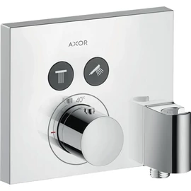 Axor ShowerSelect Square termosztátos falsík alatti csaptelep 2 fogyasztóhoz, beépített Fixfittel és Porter szettel, króm, 36712000 Axor ShowerSelect Square termosztátos falsík alatti csaptelep 2 fogyasztóhoz, beépített Fixfittel és Porter szettel, króm, 36712000