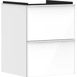 Hansgrohe Xelu Q Mosdószekrény kézmosóhoz 480/475, magasfényű fehér színű színű, 2 fiókkal 54019700