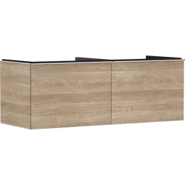 Hansgrohe Xelu Q Konzolos mosdószekrény 1360/550, természetes tölgy színű, 2 fiókkal, ráültetett mosdótálakhoz, dupla 54068000