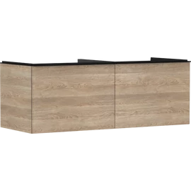 Hansgrohe Xelu Q Konzolos mosdószekrény 1360/550, természetes tölgy színű, 2 fiókkal, ráültetett mosdótálakhoz, dupla 54068670