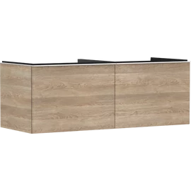 Hansgrohe Xelu Q Konzolos mosdószekrény 1360/550, természetes tölgy színű, 2 fiókkal, ráültetett mosdótálakhoz, dupla 54068700