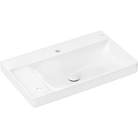 Hansgrohe Xelu Q Mosdókagyló baloldali széles szegéllyel 800/480 2 csapfurattal, túlfolyó nélkül, SmartClean Fehér 61031450