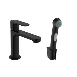 Hansgrohe REBRIS S 110 mosdócsaptelep bidette zuhannyal, leeresztő nélkül, matt fekete, 72215670 Hansgrohe REBRIS S 110 mosdócsaptelep bidette zuhannyal, leeresztő nélkül, matt fekete, 72215670