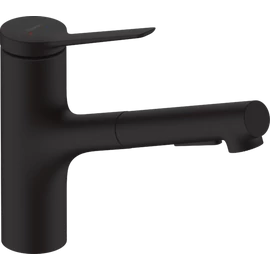 Hansgrohe Zesis M33 konyhai csaptelep 2jet, kihúzható zuhanyfejjel, matt fekete 74820670