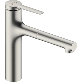 Hansgrohe Zesis M33 egykaros konyhai csaptelep kihúzható fém zuhanyfejjel, rozsdamentes acél hatású 74822800 Hansgrohe Zesis M33 egykaros konyhai csaptelep kihúzható fém zuhanyfejjel, rozsdamentes acél hatású 74822800
