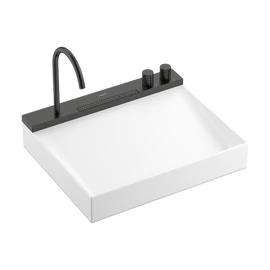 Hansgrohe Avalegra AquaUnit 580/475 mosdórendszer zuhanyvízsugárral Szálcsiszolt Fekete Króm 22472340