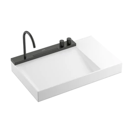 Hansgrohe Avalegra AquaUnit 780/475 mosdórendszer zuhanyvízsugárral Szálcsiszolt Fekete Króm 22473340
