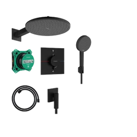 Hansgrohe Raindance Alive S Zuhanyszett 300, 1jet, termosztáttal és iBox universal 2 alaptesttel Matt Fekete 24630670