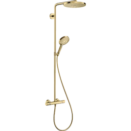 Hansgrohe Raindance S Showerpipe 240, 1jet, PowderRain, EcoSmart, termosztáttal Polírozott Arany Hatású 28823990