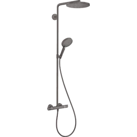 Hansgrohe Raindance S Showerpipe 240, 1jet, PowderRain, Ecosmart+, termosztáttal Szálcsiszolt Fekete Króm 28825340