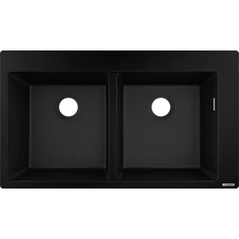 Hansgrohe S510-F770 beépített mosogató 370/370 két medencével, grafitfekete 43316170