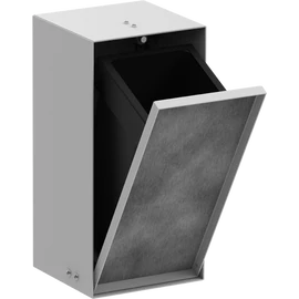 Hansgrohe XtraStoris Rock Falba süllyesztett szemeteskuka, csempézhető ajtóval 300/150/140, Matt Fehér 56063700