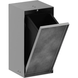 Hansgrohe XtraStoris Rock Falba süllyesztett szemeteskuka, csempézhető ajtóval 300/150/140, Szálcsiszolt Rozsdamentes Acél 56063800