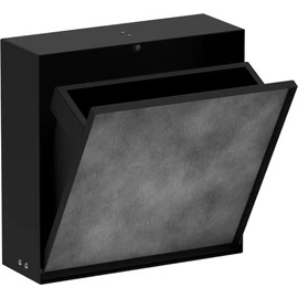 Hansgrohe XtraStoris Rock Falba süllyesztett szemeteskuka, csempézhető ajtóval 300/300/100, Matt Fekete 56089670