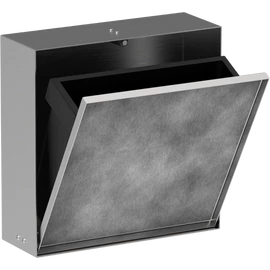 Hansgrohe XtraStoris Rock Falba süllyesztett szemeteskuka, csempézhető ajtóval 300/300/100, Szálcsiszolt Rozsdamentes Acél 56089800