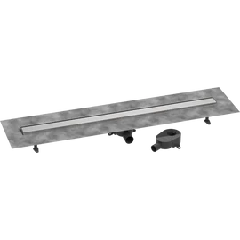 Hansgrohe RainDrain Go Teljes zuhanylefolyó szett 1200, burkolható fedéssel, standard vagy lapos beszereléshez, Szálcsiszolt Rozsdamentes Acél 56276800