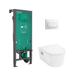 Hansgrohe EluPura Original S Teljes WC-szett falsík alatti öblítőrendszerrel, iFrame Original S öblítőlappal, EluPura WC-ülőkével 60302450 Hansgrohe EluPura Original S Teljes WC-szett falsík alatti öblítőrendszerrel, iFrame Original S öblítőlappal, EluPura WC-ülőkével 60302450