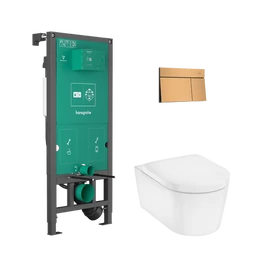 Hansgrohe EluPura S Teljes WC-szett falsík alatti öblítőrendszerrel, iFrame Element E öblítőlappal, EluPura WC-ülőkével 60303140 Hansgrohe EluPura S Teljes WC-szett falsík alatti öblítőrendszerrel, iFrame Element E öblítőlappal, EluPura WC-ülőkével 60303140
