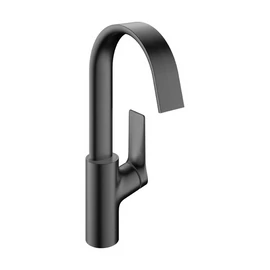 Hansgrohe Vivenis Egykaros mosdócsaptelep 120, elforgatható kifolyóval, lefolyógarnitúra nélkül Szálcsiszolt Fekete Króm 75032340