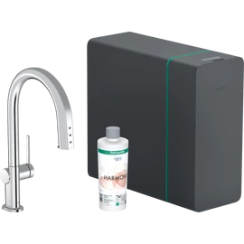 Hansgrohe Aqittura M91 Vízszűrős konyhai csaptelep és szódakészítő rendszer 210, kihúzható zuhanyfejjel, 1jet, sBox, Króm 76838000 Hansgrohe Aqittura M91 Vízszűrős konyhai csaptelep és szódakészítő rendszer 210, kihúzható zuhanyfejjel, 1jet, sBox, Króm 76838000