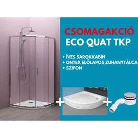 Kolpa-San Eco Quat TKP 80x80 cm negyedköríves zuhanykabin ezüst profillal - akciós csomagajánlat Kolpa-San Eco Quat TKP 80x80 cm negyedköríves zuhanykabin ezüst profillal - akciós csomagajánlat