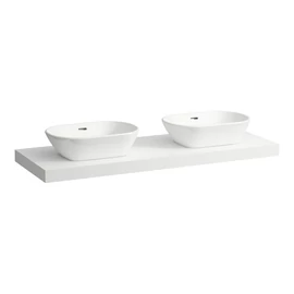 LAUFEN LANI Mosdótartó lap, 140 cm, kivágással jobb és bal oldalon, 65 mm vastag, 3 tartókonzollal, Matt Fehér H4046841122601 LAUFEN LANI Mosdótartó lap, 140 cm, kivágással jobb és bal oldalon, 65 mm vastag, 3 tartókonzollal, Matt Fehér H4046841122601