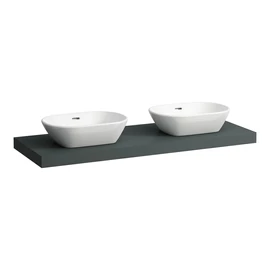 LAUFEN LANI Mosdótartó lap, 160 cm, kivágással középen, 65 mm vastag, 3 tartókonzollal, Traffic Szürke H4046911122661 LAUFEN LANI Mosdótartó lap, 160 cm, kivágással középen, 65 mm vastag, 3 tartókonzollal, Traffic Szürke H4046911122661