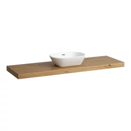 LAUFEN LANI Mosdótartó lap, 160 cm, kivágással középen, 65 mm vastag, 3 tartókonzollal, Vad Tölgy H4046911122671 LAUFEN LANI Mosdótartó lap, 160 cm, kivágással középen, 65 mm vastag, 3 tartókonzollal, Vad Tölgy H4046911122671