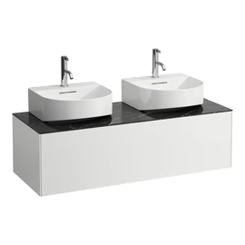 LAUFEN SONAR Fiók elem, 1 fiók, 816341 kézmosóhoz, bal és jobb oldali kivágással, Matt Fehér/Nero Marquina H4054540341431