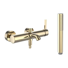 LAUFEN Kartell LAUFEN Egykaros kád csaptelep, csatlakozókkal, 1800mm-es flexibilis gégecsővel és TwinStick kézi zuhannyal együtt, PVD fényes arany H3213370011411 LAUFEN Kartell LAUFEN Egykaros kád csaptelep, csatlakozókkal, 1800mm-es flexibilis gégecsővel és TwinStick kézi zuhannyal együtt, PVD fényes arany H3213370011411