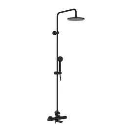 LAUFEN THERM Komplett termosztátos kád oszlop, Simiflex Zero flexibilis zuhanytömlővel és kézizuhannyal, Matt Titán Fekete HF506567428600