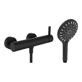 LAUFEN MEDA Komplett egykaros zuhanyzó csaptelep - SimiFlex zuhanytömlővel + kézi zuhanyozóval , Matt Titán Fekete HF506650428600